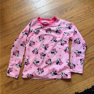 Pink Long Sleeve Minnie Mouse Swim Shirt/Sun Guard